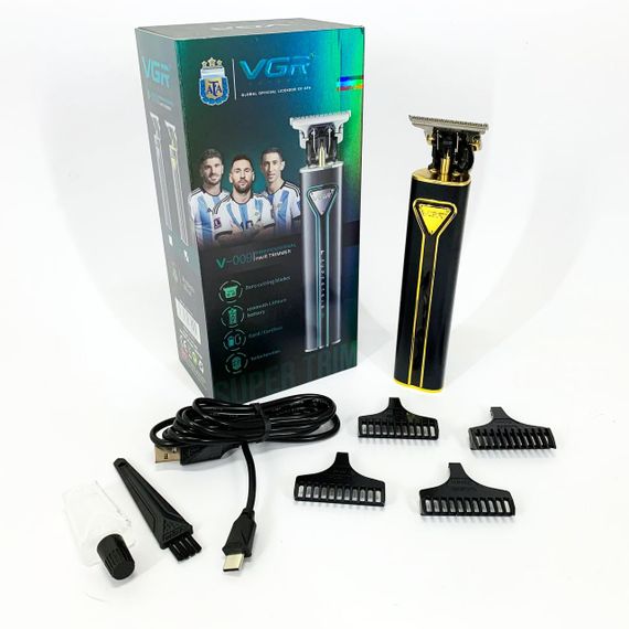Професійна акумуляторна машинка для стрижки VGR V-009 тример для бороди та вусів. Колір: золотий | Зображення 6