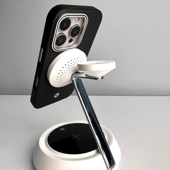 Чохол SGP PC+Leather with MagSafe для Apple iPhone 16 Pro (6.3") Carbon | Зображення 2