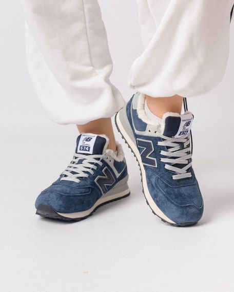 Жіночі кросівки 574 Grey Dark Blue Fur 41 | Зображення 4