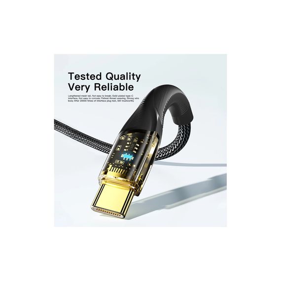Дата кабель USB 2.0 AM to USB-C 2.0m 7A black Essager (EXCT-XJA01-P) | Зображення 9