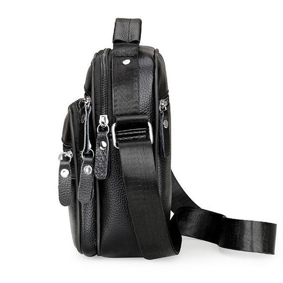 Чоловіча шкіряна барсетка через плече компактна функціональна з ручкою чорна Bexhill Bx-54551 | Зображення 7