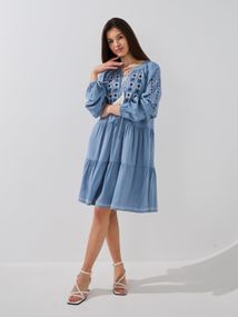 Сукня з принтом жіноча GENUA G01104-0015 S Джинсовий shop (2000999449383)