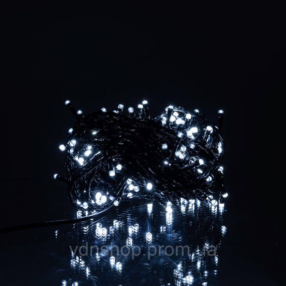 Новорічна гірлянда кімнатна нитка 18 м 180 LED кімнатна гірлянда чорний провід Біле світло W180LED18MBW | Зображення 3
