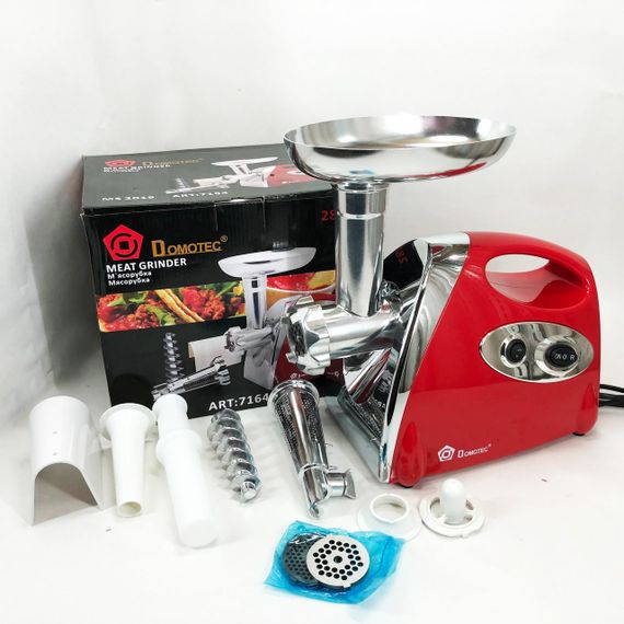 М'ясорубка металева Domotec MS-2019 2400 Вт, Побутова кухонна м'ясорубка електрична OR-43 | Зображення 6