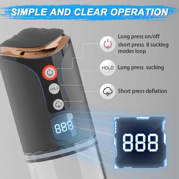 Вакуумна автоматична помпа Automatic Pump - 8 sucking modes,counting mode sexstyle | Зображення 7