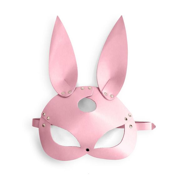 Шкіряна маска Зайчика Art of Sex - Bunny mask, колір Рожевий Sex Aura | Зображення 2
