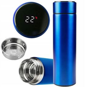 Термос UNIQUE UN-1006 500мл з датчиком температури, Термос з дисплеєм. Колір: синій