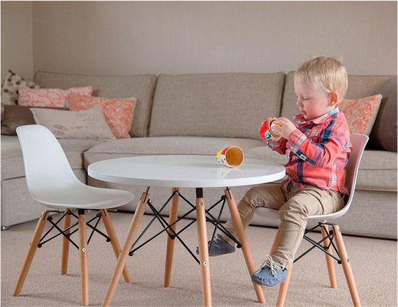 Стул детский Тауэр Вaby Eames DSW kids пластиковый желтый, ножки дерево бук | Зображення 9