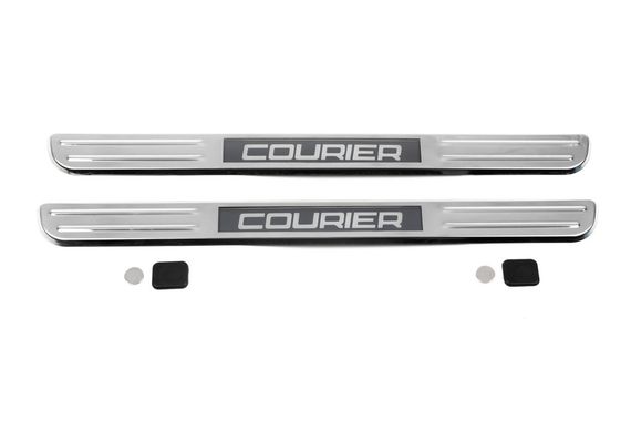 Накладки на пороги з підсвічуванням (2 шт, нерж) для Ford Courier 2014-2024 рр | Зображення 3