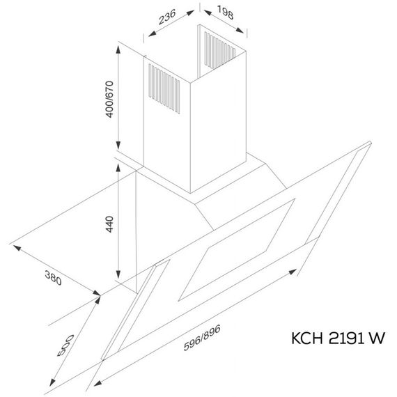 Вытяжка кухонная Kernau KCH 2191 W | Зображення 1