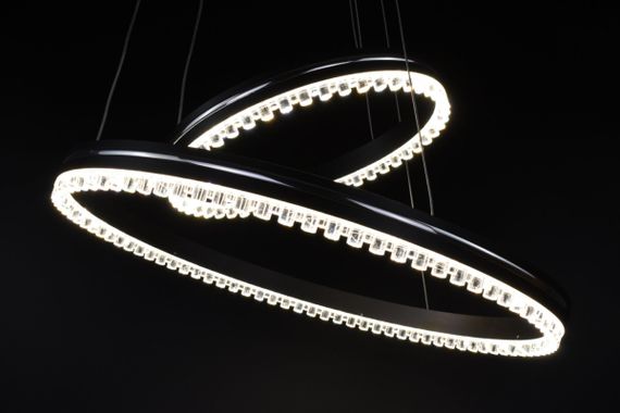 Люстра світлодіодна підвісна LED світильник для квартири на стелю лед з пультом 26564 Чорний 40-140х50х50 см. | Зображення 5