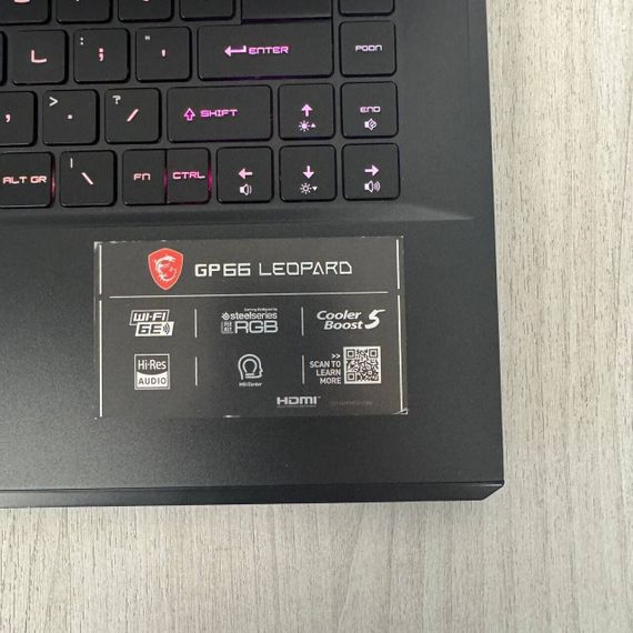 Ігровий ноутбук Б-класу MSI GP66 Leopard 11UH / 15,6" (1920x1080) IPS / Intel Core i7-11800H (8 (16) ядер по 1,9 - 4,6 ГГц) / 16 ГБ DDR4 / 1000 ГБ SSD / nVidia GeForce RTX 3080, 8 ГБ GDDR6, 256-біт / WebCam б/в | Зображення 2