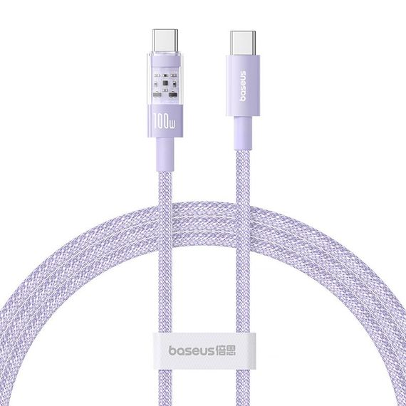 Дата кабель Baseus Gem Fast Charging Type-C to Type-C 100W (1m) (P10373000111) Nebula Purple
