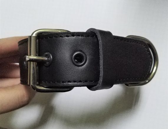 Кожаный ошейник "Lockdog" с шипами и заклепками черный | Зображення 2