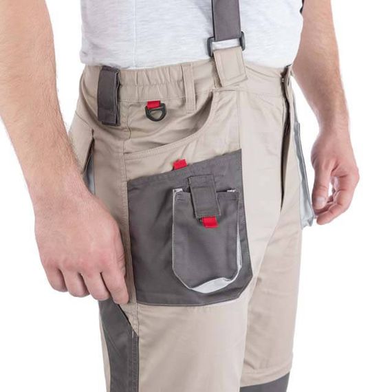 Брюки трансформер робочі з лямками 6 в 1, 100% бавовна, щільність 180 г/м², L INTERTOOL SP-3043 | Зображення 6