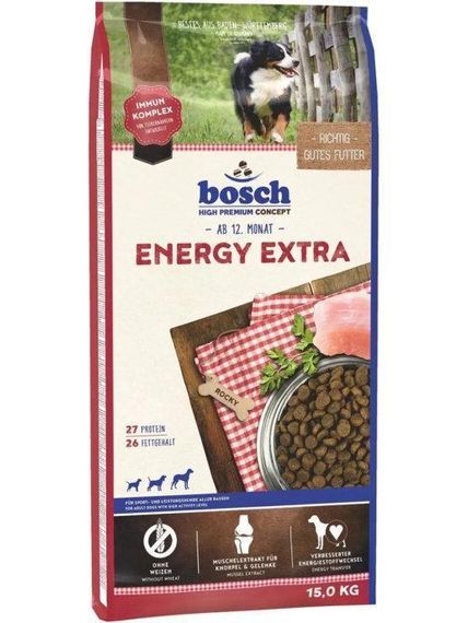 Bosch HPC Extra Energy Сухий корм для дорослих собак з високим рівнем активності 15 кг