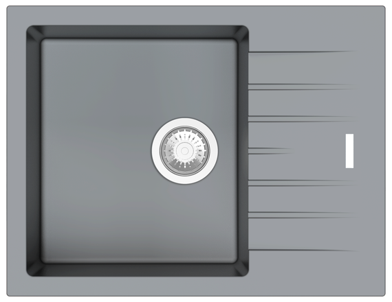 Гранітна мийка Fabiano Classic 65x50 Grey Metallic 8221.301.1623