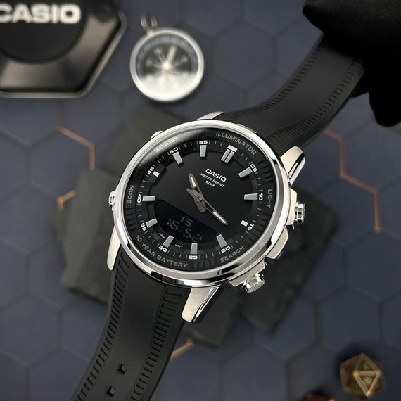 Класичний Чоловічий годинник Casio AMW-880-1A стальний, водонепроникний, Японія | Зображення 2