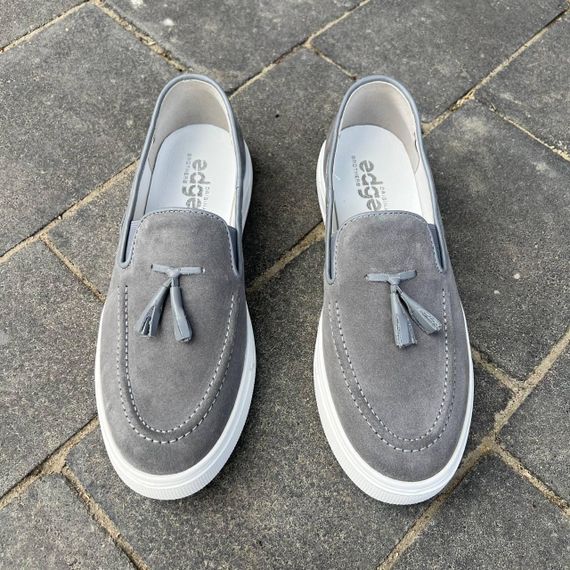 Чоловічі лофери сірий замш 40 розмір | Зображення 4