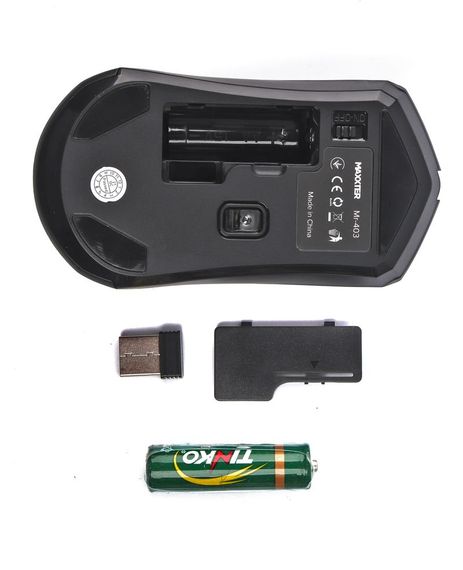 Миша бездротова Mr-403, 4 кнопки, оптична, 1600 DPI, USB, чорна | Зображення 3
