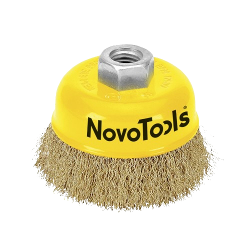 Щітка торцева d85мм гофрована латунь NovoTools NovoAbrasive