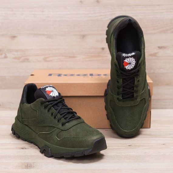 шкіряні кросівки Reebok олива | Зображення 9