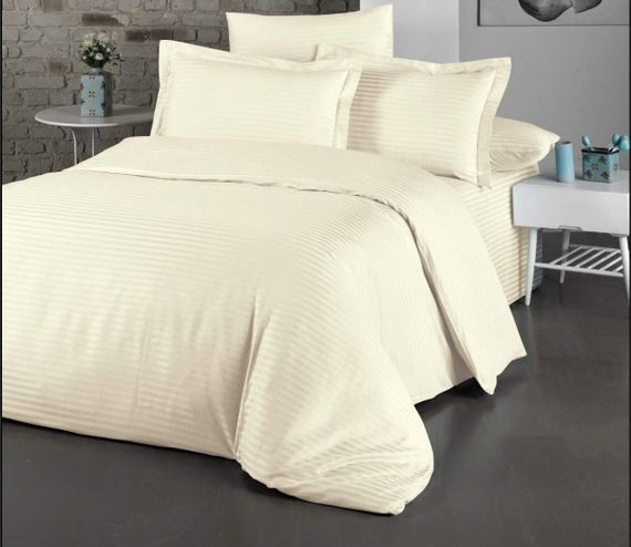 Постельное белье Cotton Shine Stripe Satin 200х220 Krem