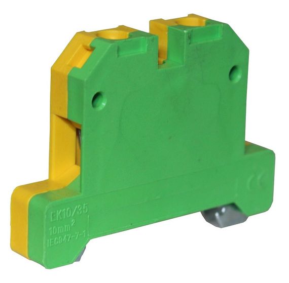 Клема "PE" КНГз-SAK-10EK 61А 0.5-10мм2 гвинтова жовто-зелена DIN-рейку без маркера Ny95505478