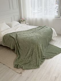 Плед Dushka Home Шарпей Смужка 4 см 21785 200х230 см зелений