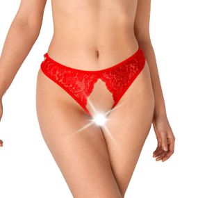 Мереживні трусики з відкритим доступом Art of Sex - Mia, Червоний, L-2XL