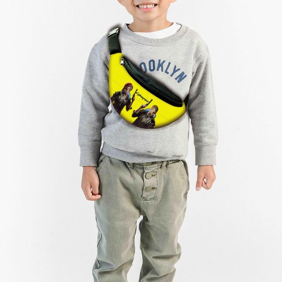 Сумка-бананка "Cyberpunk 2077" с  принтом ,32х15см,детская,молодежная (00046)