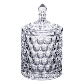 Конфетница с крышкой Ø7.5 см ваза сахарница круглая стеклянная HP-4-103