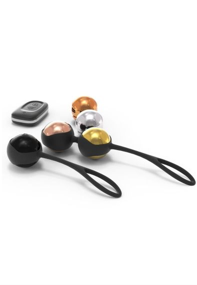 Набор вагинальных шариков Dorcel Training Balls, диам. 3,4см, вес 20-117гр, есть вибрация, пульт ДУ Sex Aura | Зображення 1