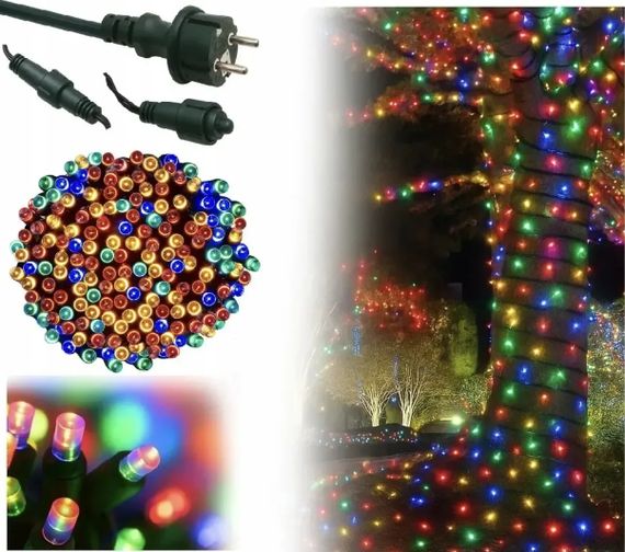 Світлодіодна Гірлянда нитка 401 led RGB різнокольорова (чорний провід)