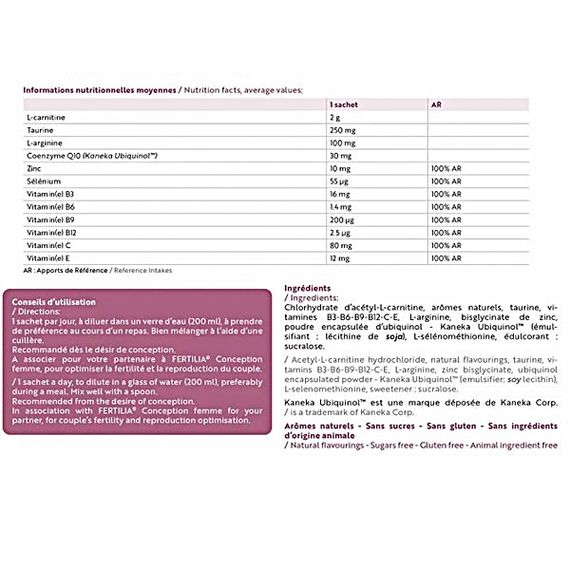 Комплекс для профілактики репродуктивної функції у чоловіків INELDEA SANTE NATURELLE Fertilia Conception Homme 30 sachets Orange | Зображення 1