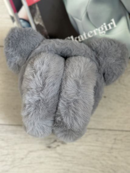 Хутряні навушники складні з вушками Сірий One Size (415) | Зображення 1