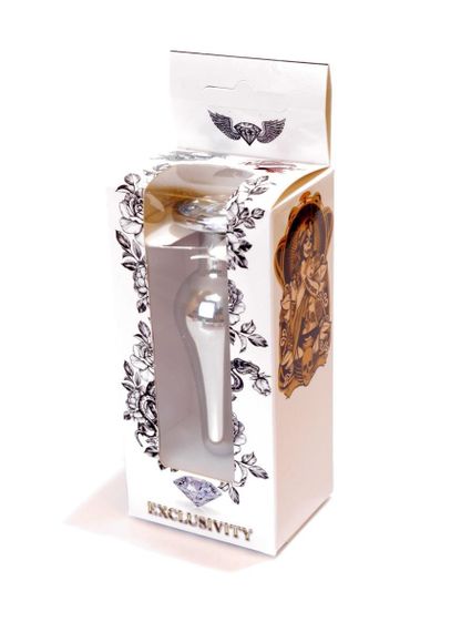 Анальная пробка - Jewellery Silver Long Plug Clear Sex Aura | Зображення 8