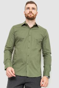 Рубашка мужская однотонная  цвет хаки 214R7081