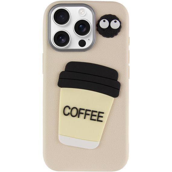 Чехол TPU Leather Toys для Apple iPhone 14 Pro (6.1") Coffee / Sand | Зображення 1