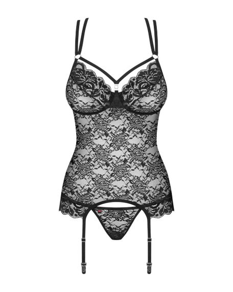 Комплект корсет з трусиками Obsessive 860-COR-1 чорний, S/M Sex Aura | Зображення 4