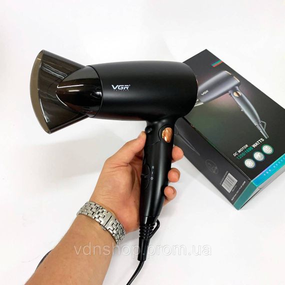 Фен для волос с дифузором VGR, Фен для укладки волос унивесальный с ионизацией укладки HI-23 | Зображення 4