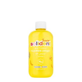 Дитячий ополіскувач Solident Junior зі смаком банану, фтор 240 ppm, 250 ml