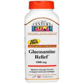 Препарат для суставов и связок 21st Century Glucosamine Relief Maximum Strength 1000 mg 120 Tabs CEN-22215
