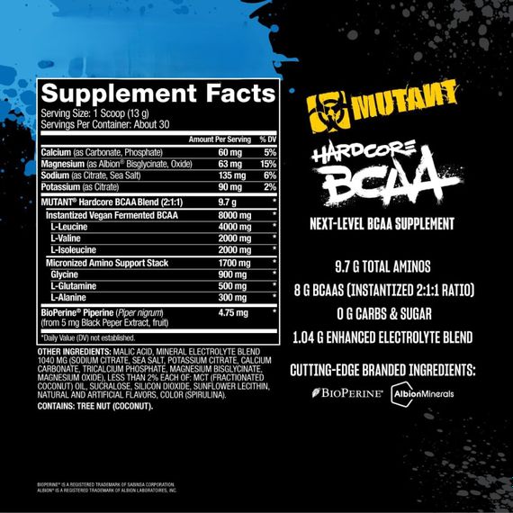 Амінокислотний комплекс Mutant Hardcore BCAA 390g (Fruit Punch) | Зображення 1