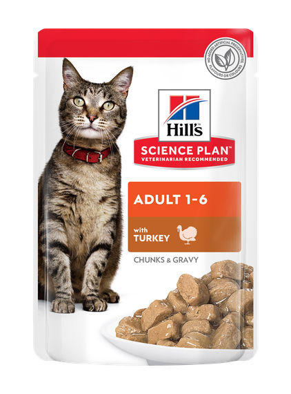 Hill's Science Plan Adult Вологий корм для дорослих котів, з куркою та з індичкою, пауч, 85г (6+6 шт) | Зображення 2