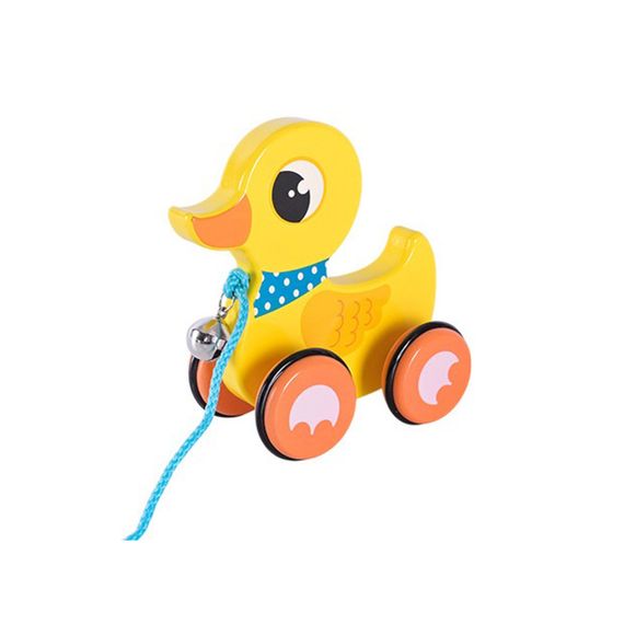 Детская деревянная каталочка "Утенок" C15030-1 на веревке