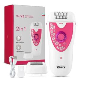 Эпилятор VGR V-722 аккумуляторный 2 скорости 32 пинцета с насадками / Беспроводной эпилятор