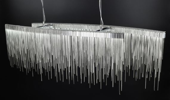 Люстра світлодіодна підвісна LED світильник для квартири на стелю лед 26760 Хром 20-120х23х100 см. | Зображення 6