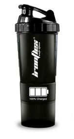 Шейкер IronFlex Spider Bottle 100% Charged 500 ml+ 2 Container's Black