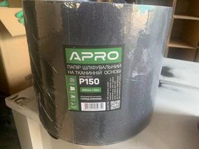 Папір шліфувальний тканинний рулон (карбід кремнію) 200 мм*50м P150 APRO